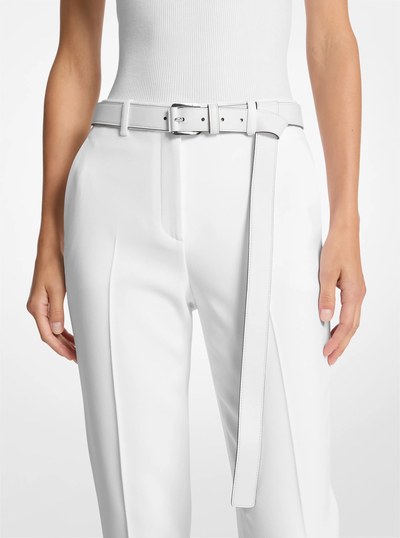 Jodi Leather Belt in OPTIC WHITE | Michael Kors