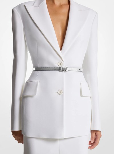 Kate Specchio Leather Belt in SILVER | Michael Kors