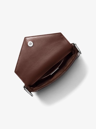 Manhatta Leather Tassel Shoulder Bag in JAVA | Michael Kors