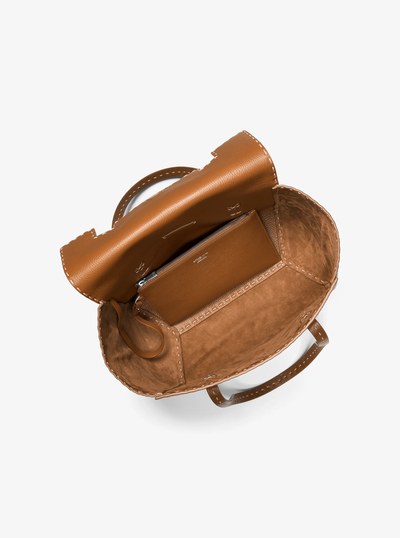 Sophia Hand-Stitched Pebbled Leather Satchel in CINNAMON | Michael Kors