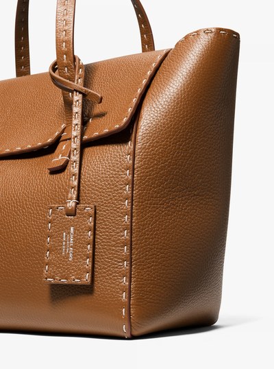 Sophia Hand-Stitched Pebbled Leather Satchel in CINNAMON | Michael Kors