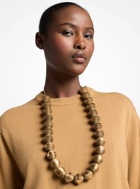 Metallic Leather Beads Necklace