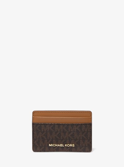 Logo Card Case in BROWN | Michael Kors