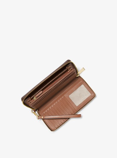 Large Logo Continental Wallet in BROWN | Michael Kors