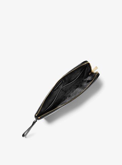 Pochette LOVE Watch Hunger Stop de taille moyenne en toile de coton in NATUREL/NOIR | Michael Kors