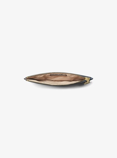 Empire Large Pebbled Leather Card Case in NAVY | Michael Kors