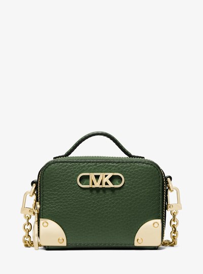 Estelle Micro Pebbled Leather Crossbody Bag in AMAZON GREEN | Michael Kors