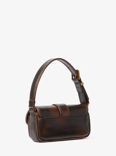 Colby Extra-Small Burnished Leather Shoulder Bag in CHOCOLATE | Michael Kors