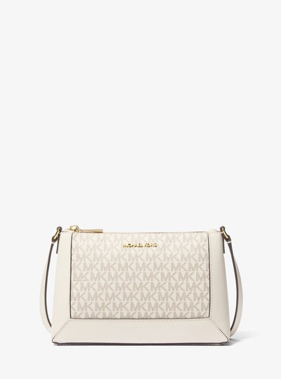 Sallie Medium Signature Logo Crossbody Bag in VAN/CREAM | Michael Kors