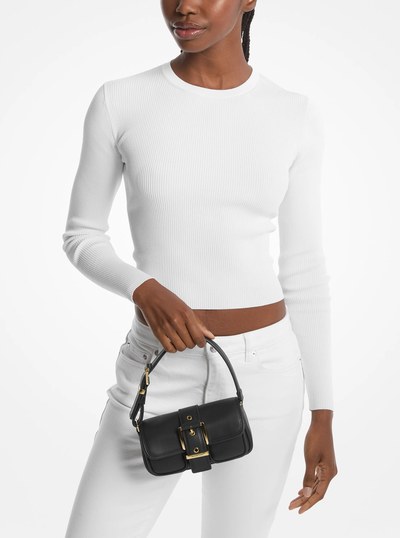Colby Extra-Small Leather Shoulder Bag in BLACK | Michael Kors