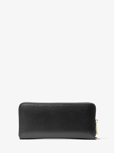 Jet Set Travel Large Leather Continental Wallet in BLACK | Michael Kors