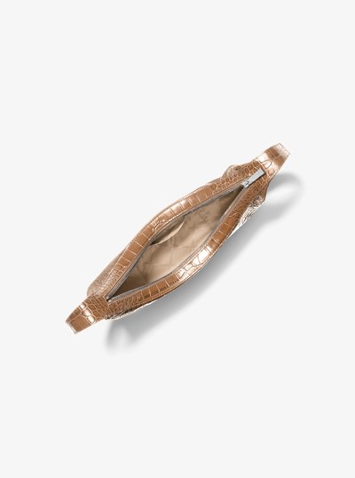 Avra Medium Crocodile Embossed Leather Crossbody Bag in DRIFTWOOD | Michael Kors