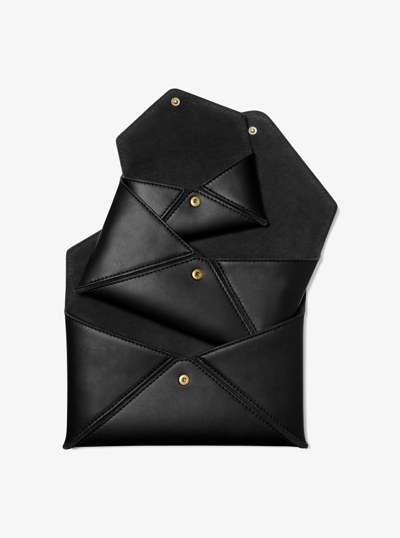 Jordi 3-in-1 Leather Envelope Wallet in BLACK | Michael Kors