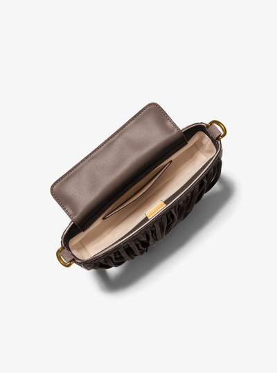 Bryant Small Fringed Suede Convertible Pochette in CHOCOLATE | Michael Kors