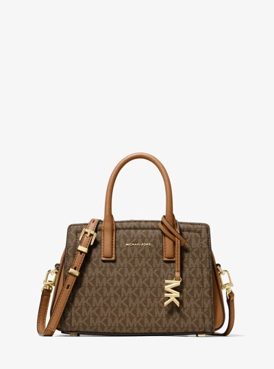 Laila Extra-Small Signature Logo Crossbody Bag in BRN/ACORN | Michael Kors