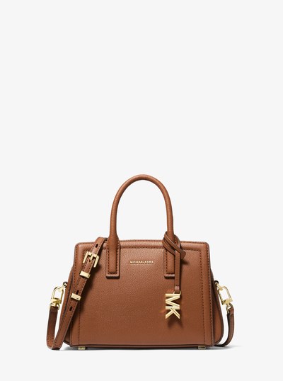 Laila Extra-Small Leather Crossbody Bag in LUGGAGE | Michael Kors