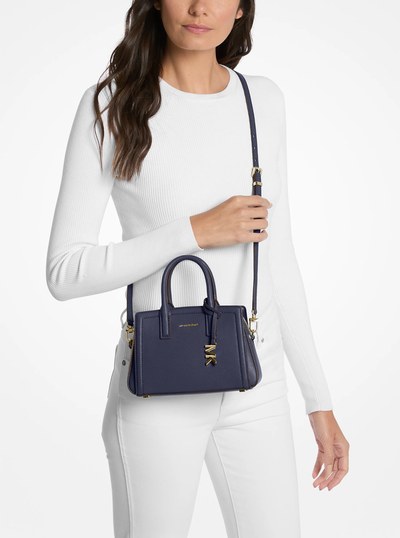 Laila Extra-Small Leather Crossbody Bag in DRESS BLUES | Michael Kors
