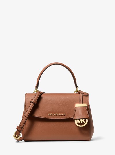 Ava Extra-Small Saffiano Leather Crossbody in LUGGAGE | Michael Kors