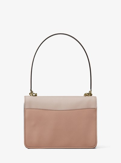 Claire Small Color-Block Leather Crossbody Bag in SFP/LTCR/FWN | Michael Kors