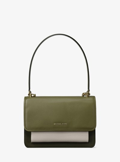 Claire Small Color-Block Leather Crossbody Bag in PSTACHIO MLT | Michael Kors