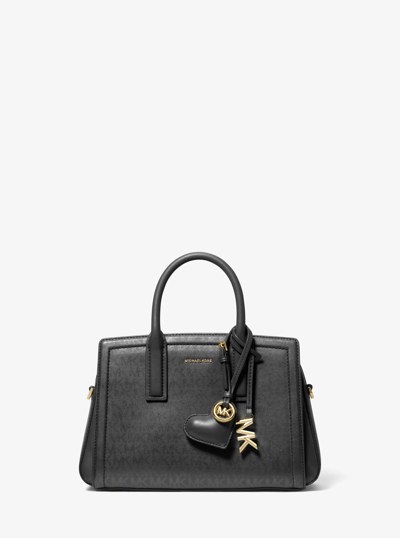 Puffy Heart Leather Bag Charm in BLACK | Michael Kors