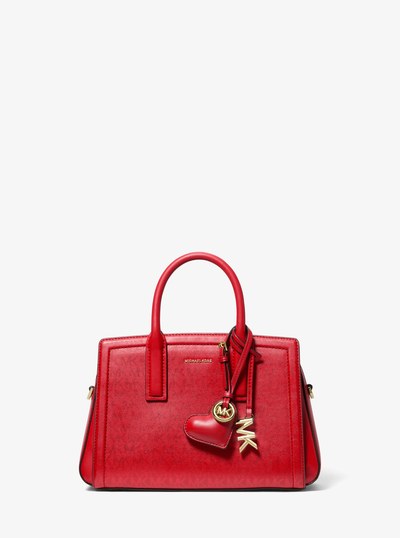 Puffy Heart Leather Bag Charm in CRIMSON | Michael Kors