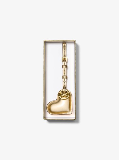 Metallic Puffy Heart Leather Bag Charm in PALE GOLD | Michael Kors