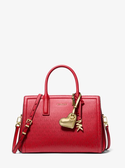 Metallic Puffy Heart Leather Bag Charm in PALE GOLD | Michael Kors