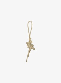 Metallic Puffy Logo Leather Bag Charm