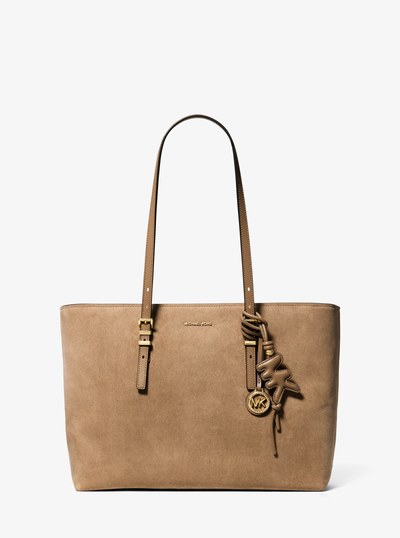 Puffy Logo Leather Bag Charm in HUSK | Michael Kors