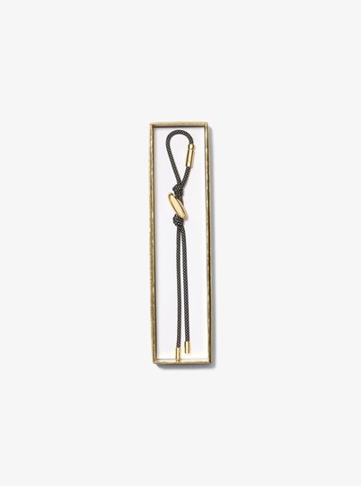 Initial Gold-Tone and Speckled Cord Bag Charm in 18K GOLD | Michael Kors