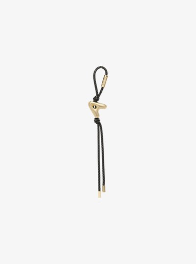 Initial Gold-Tone and Speckled Cord Bag Charm in 18K GOLD | Michael Kors