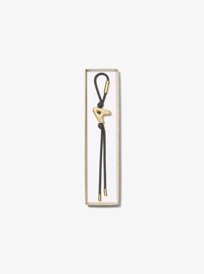 Initial Gold-Tone and Speckled Cord Bag Charm in 18K GOLD | Michael Kors