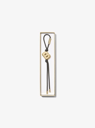 Initial Gold-Tone and Speckled Cord Bag Charm in 18K GOLD | Michael Kors
