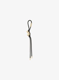 Initial Gold-Tone and Speckled Cord Bag Charm