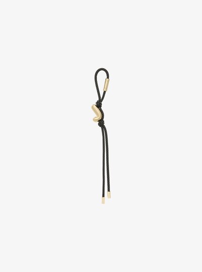 Initial Gold-Tone and Speckled Cord Bag Charm in 18K GOLD | Michael Kors