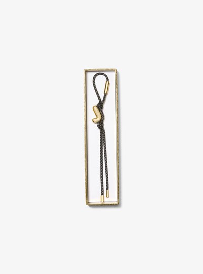 Initial Gold-Tone and Speckled Cord Bag Charm in 18K GOLD | Michael Kors