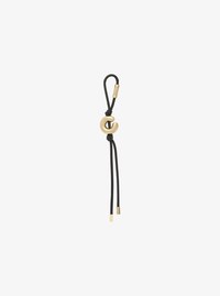 Initial Gold-Tone and Speckled Cord Bag Charm