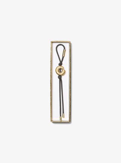 Initial Gold-Tone and Speckled Cord Bag Charm in 18K GOLD | Michael Kors