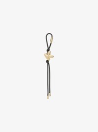Initial Gold-Tone and Speckled Cord Bag Charm