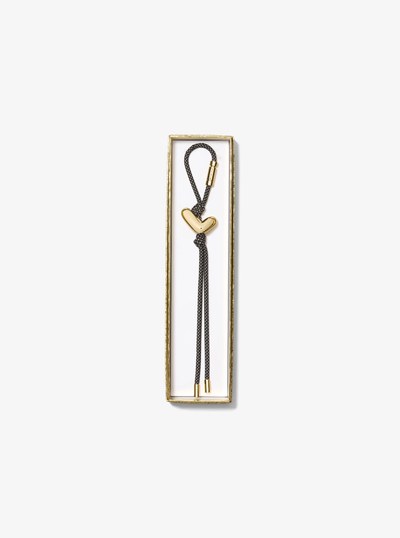Initial Gold-Tone and Speckled Cord Bag Charm in 18K GOLD | Michael Kors
