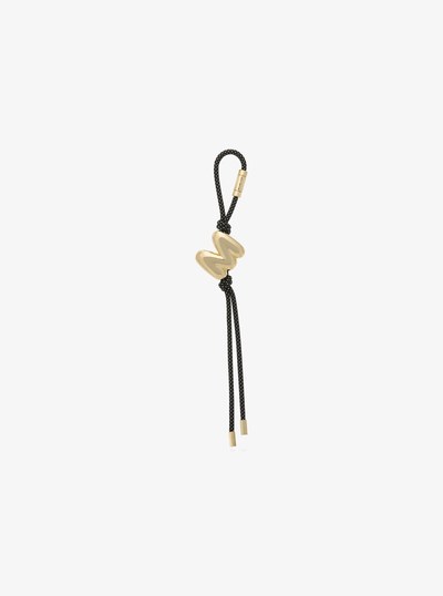 Initial Gold-Tone and Speckled Cord Bag Charm in 18K GOLD | Michael Kors