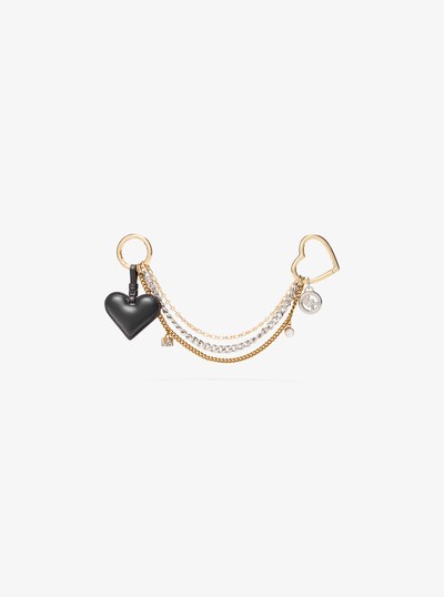 Heart Chain Bag Charm in BLACK | Michael Kors