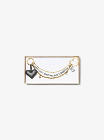 Heart Chain Bag Charm in BLACK | Michael Kors