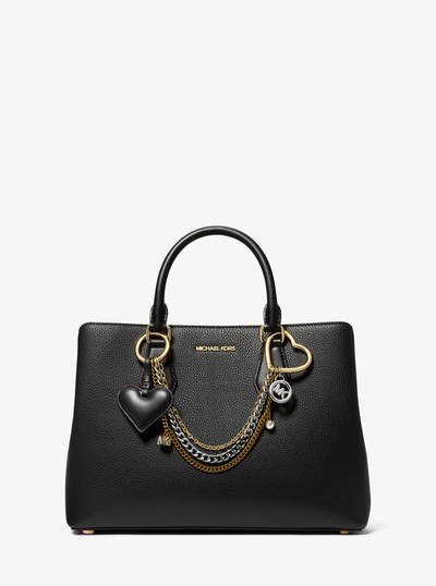 Heart Chain Bag Charm in BLACK | Michael Kors