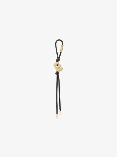 Initial Gold-Tone and Speckled Cord Bag Charm in 18K GOLD | Michael Kors