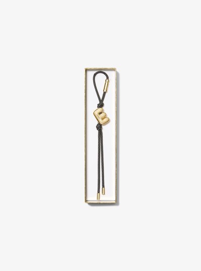 Initial Gold-Tone and Speckled Cord Bag Charm in 18K GOLD | Michael Kors