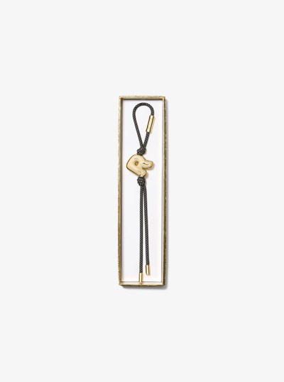 Initial Gold-Tone and Speckled Cord Bag Charm in 18K GOLD | Michael Kors