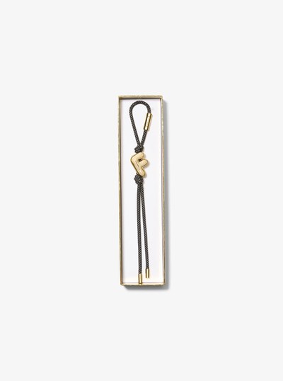Initial Gold-Tone and Speckled Cord Bag Charm in 18K GOLD | Michael Kors