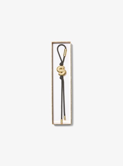 Initial Gold-Tone and Speckled Cord Bag Charm in 18K GOLD | Michael Kors